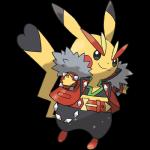 1:1 alpha_channel cleft_tail clothing cosplay_pikachu_(character) cosplay_pikachu_(costume) female feral fur generation_1_pokemon hi_res ken_sugimori looking_at_viewer mammal nintendo official_art pikachu pikachu_rock_star pokemon pokemon_(species) rodent solo tail yellow_body yellow_fur