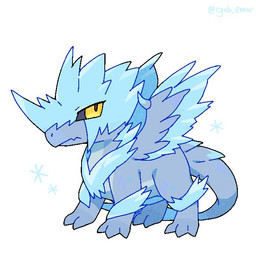 3_toes ambiguous_feral ambiguous_gender blue_body chibi feet feral grey_sclera ice iris looking_at_viewer mouth_closed multicolored_body pupils quadruped simple_background solo spikes spikes_(anatomy) standing tail text toes white_background wing_spikes wings yellow_eyes cgxb_emw capcom monster_hunter elder_dragon velkhana 1:1 2025 artist_name digital_drawing_(artwork) digital_media_(artwork) full-length_portrait portrait shaded simple_shading