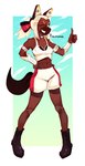 anthro black_nose blush boots bottomwear breasts brown_body brown_eyes brown_fur clothed clothing female fluffy fluffy_tail footwear fur gesture hair hand_gesture looking_at_viewer midriff navel one_eye_closed ponytail shoes shorts smile solo tail thumbs_up white_hair wink pingpenne bf_109_(hideki_kaneda) canid canine canis domestic_dog mammal absurd_res full-length_portrait hi_res portrait