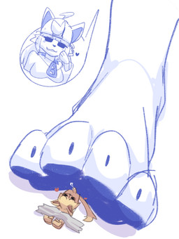 anthro bdsm blue_pawpads bodily_fluids bondage bound cum cumshot duo ejaculation erection eyes_closed feet female female_anthro foot_fetish foot_focus foot_play footjob fur genital_fluids hair lying macro male male/female male_anthro nude on_back oversized_footjob pawpads paws penile sex simple_background simple_eyes tan_body tan_fur tape tape_bondage toes white_background white_body white_fur white_hair rz54 rz54_(rz54) hi_res