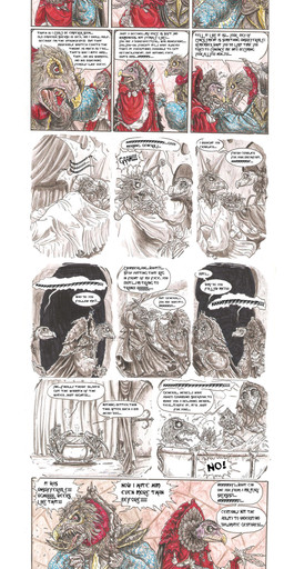 angry anthro barefoot bathing claws dialogue disturbed elderly elderly_intersex feet gown herm humor inside intersex melee_weapon multi_limb renaissance_clothing sleeping speech_bubble sword text toe_claws waking_up weapon whimper skekla_(artist) ask_the_skeksis the_dark_crystal skeksil_the_chamberlain skekung_the_garthim_master alien skeksis 2014 absurd_res comic english_description english_text hi_res signature