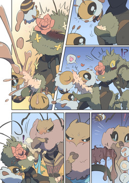 4_arms after_orgasm ambiguous_anthro ambiguous_feral ambiguous_gender antennae_(anatomy) anthro anthro_on_feral back_wings bestiality black_antennae black_body black_exoskeleton black_eyes blonde_eyelashes blue_sky blush blush_lines bodily_fluids brown_body brown_cum brown_exoskeleton brown_wings collaborative collaborative_fellatio collaborative_oral collaborative_sex colored_cum cum cumshot day disguise ejaculation erection exclamation_point exoskeleton eyelashes eyes_closed fellatio feral flower flying genital_fluids genitals green_body group insect_wings interspecies larger_anthro looking_at_genitalia looking_at_penis male male_anthro motion_lines multi_arm multi_limb multicolored_body multicolored_exoskeleton narrowed_eyes oral outside outside_sex penile penis pink_flower plant pollen pupils sex size_difference sky smaller_feral sperm_cell spiked_penis spikes spikes_(anatomy) standing surprise_sex surprised sweat sweaty_face tapering_penis thought_bubble two_tone_body two_tone_exoskeleton unusual_bodily_fluids unusual_cum unusual_genital_fluids white_flower white_penis white_pupils wide_eyed wings yellow_body yellow_exoskeleton yellow_eyes yellow_flower kinnni-chan arthropod assassin_bug bee hymenopteran insect true_bug 2025 absurd_res comic hi_res right_to_left