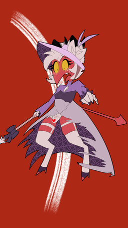 blush clothed clothing crossdressing crossdressing_male embarrassed embarrassing_exposure legwear male panties parasol purple_clothing solo stockings torn_clothing underwear dragondunk foxymoxxie hellaverse helluva_boss moxxie_(helluva_boss) imp hi_res