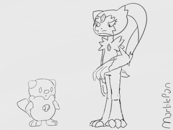 5_toes big_feet feet foot_fetish foot_focus humanoid_feet paws plantigrade toes what marblepan nintendo pokemon generation_5_pokemon generation_8_pokemon oshawott pokemon_(species) sneasler 2d_animation 4:3 animated animated_gif frame_by_frame short_playtime