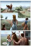 blonde_hair bonete breasts brown_hair clothed clothing comic dialogue english_text equid equine female feral hair hi_res hooves horse human male mammal partially_clothed text