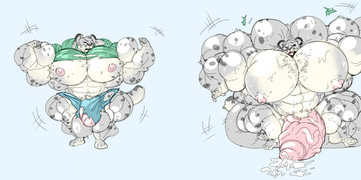 4_toes 5_fingers anthro balls balls_expansion barefoot base_one_layout basic_sequence big_muscles big_pecs blue_background bodily_fluids bottomwear clothing countershading cum ejaculation erection expansion eyes_closed feet fingers fist flexing genital_expansion genital_fluids genitals grey_balls growth holding_object huge_muscles huge_pecs humanoid_genitalia humanoid_penis hyper hyper_muscles hyper_pecs linear_sequence male muscle_growth muscular muscular_anthro muscular_male nipples nude one_row_layout open_mouth pants pecs penis penis_expansion pink_nipples pink_penis plantigrade shirt simple_background solo standing sweat three_frame_image three_frame_sequence toes tongue tongue_out topwear torn_clothing vein veiny_penis white_body white_countershading stagor55 felid mammal pantherine snow_leopard 2017 hi_res sequence