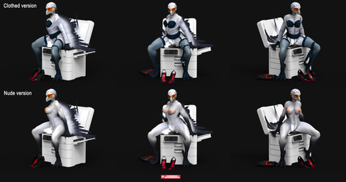 anthro avian_feet bedroom_eyes breasts claws clothing feet female footwear genitals high_heels narrowed_eyes nipples nude printer secretary_outfit seductive shoes solo text toes vulva bambookat accipitriform avian bird secretary_bird 3d_(artwork) absurd_res digital_media_(artwork) english_text hi_res