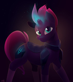 angry armor broken_horn dark female feral glare glowing hair horn magic solo b-epon friendship_is_magic hasbro my_little_pony my_little_pony:_the_movie_(2017) tempest_shadow_(mlp) equid equine horse mammal pony absurd_res digital_media_(artwork) hi_res shaded