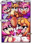 absurd_res amy_rose anthro big_breasts big_penis bodily_fluids breasts canid canine cloudz comic cum cum_on_body dialogue digital_media_(artwork) disembodied_penis english_text eulipotyphlan fellatio female fox genital_fluids genitals group group_sex hedgehog hi_res huge_breasts huge_penis male male/female mammal nipples oral penile penis sega sex sonic_boom sonic_the_hedgehog_(series) speech_bubble superbunnygt text thought_bubble threesome trio zooey_the_fox