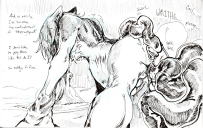 anal anal_penetration andromorph anthro bodily_fluids breeding_slave cum cum_everywhere cum_inflation cum_inside genital_fluids hair inflation intersex latex liquid_latex long_hair messy onomatopoeia penetration question question_mark solo sound_effects stuck_in_ground tentacle_penetration tentacles text vaginal vaginal_fluids vaginal_penetration conditional_dnp sumiaou sketch_(sumiaou) domestic_cat felid feline felis mammal english_text hi_res traditional_media_(artwork)