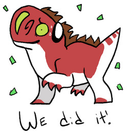 ambiguous_gender brown_hair claws feral green_eyes hair simple_background solo text white_background alradeck conditional_dnp caelum_sky neri_(caelum_sky) dinosaur prehistoric_species reptile scalie 2021 2_frame_animation aliasing animated animated_gif digital_media_(artwork) english_text loop short_playtime