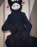 anthro big_tail blep fluffy happy heart_symbol male mask paws solo tail tongue tongue_out katarhein changed_(video_game) puro_(changed) canid canine canis mammal wolf 4:5 hi_res