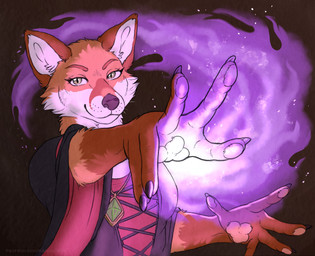 5_fingers anthro biped casting_spell castle claws clothing colored_fire confident confident_female elemental_manipulation emerald_(gem) fangs female fingers fire fire_manipulation focused fur fur_tuft gem giggle giggling glowing glowing_eyes gown green_eyes happy jewelry looking_at_viewer magic magic_user medieval medieval_architecture medieval_clothing pawpads pendant purple_fire satisfied satisfied_look smile solo sparkles spell standing teeth text tuft witch witchcraft kantachibli mythology tales_from_valmeridia silva_vernalis canid canine fox mammal red_fox true_fox absurd_res colored digital_drawing_(artwork) digital_media_(artwork) hi_res shaded story story_in_description url