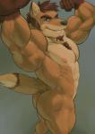 anthro blue_eyes butt male muscular muscular_anthro muscular_male nude pecs solo guzreuef canid canine fox mammal hi_res