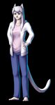 5_fingers 5_toes absurd_res afrozenheart alpha_channel anthro barefoot bottomwear clothing feet felid feline female fingers hair hi_res hoodie mammal pants shana_kawawa_kegawa solo toes topwear white_hair