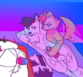 anthro blep bodily_fluids clown cutaway duo from_behind_position genital_fluids male male/male narrowed_eyes precum seductive sex tail tail_motion tongue tongue_out goopdroops sunny_(goopdroops) canid canine canis domestic_dog mammal character_request