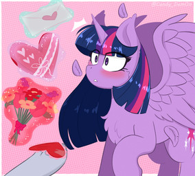 blush box_of_chocolates candy chocolate dessert feathers female feral flower flustered food holidays horn love_letter plant solo valentine's_day_card wings candy_b_black friendship_is_magic hasbro my_little_pony mythology valentine's_day twilight_sparkle_(mlp) equid equine mammal mythological_creature mythological_equine winged_unicorn absurd_res hi_res