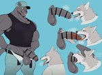 anthro anthro_on_anthro anthro_penetrated anthro_penetrating anthro_penetrating_anthro balls belt big_muscles big_penis blue_eyes bodily_fluids bottomwear breath censor_bar clothed clothing deep_throat drooling duo fangs foreskin fur genitals grey_body grey_fur hand_on_head hat headgear headwear ineffective_censorship looking_at_genitalia male male/male male_penetrated male_penetrating male_penetrating_male muscular muscular_male neck_bulge open_bottomwear open_clothing open_mouth open_pants oral oral_penetration pants pecs penetration penile penile_penetration penis plumber saggy_balls saliva sex shirt tank_top tears teeth tongue tongue_out topwear white_body white_fur yellow_eyes k0bit0wani canid canine canis felid mammal pantherine wolf 2021 absurd_res censored digital_media_(artwork) hi_res