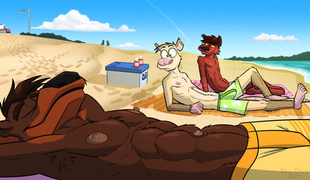 5_toes abs anthro arm_support arm_tuft armpit_hair armpit_tuft athletic athletic_anthro athletic_male backward_arm_support barefoot beach beach_towel belly_tuft bent_leg beverage_can biped black_eyebrows black_nose blue_sky body_hair brown_body brown_eyebrows brown_fur brown_hair bulge calf_tuft car cheek_tuft chest_tuft chin_tuft claws clothed clothing cloud cloudy_sky collarbone cooler ear_tuft elbow_tuft erection erection_under_swimming_trunks erection_under_swimwear eyebrows eyes_closed facial_tuft feet floating_eyebrows foot_imprint footprint forearm_tuft forearms fur green_clothing green_eyes green_swimming_trunks green_swimwear group group_sex hair hairless_feet hairless_hands hairless_tail half-closed_eyes hands_behind_head head_on_arm head_tuft humanoid_feet humanoid_hands humanoid_heel imprint knee_tuft knee_up leg_tuft looking_at_another lounging lying lying_on_towel male mmm_threesome multicolored_body multicolored_fur muscular muscular_anthro muscular_male narrowed_eyes navel nipples on_back on_towel outie_navel outside pecs pink_feet pink_hands pink_nipples pink_nose pink_tail plantigrade pose red_eyes resting rib_lines sand sea sex shoulder_tuft sitting sky sleeping smile smiling_at_another smirking_at_another sunny swimming_trunks swimwear tail tan_body tan_clothing tan_fur tan_swimwear tenting thick_eyebrows threesome toe_claws toes toony topless topless_anthro topless_male towel trail trio tuft two_tone_body two_tone_fur vehicle water whiskers white_sclera wide_eyed yellow_clothing yellow_sclera yellow_swimming_trunks yellow_swimwear domidark dennis_dobermann dillon_(domidark) domi_(domidark) american_opossum canid canine canis dobermann domestic_dog mammal marsupial pinscher virginia_opossum wolf 2024 colored detailed digital_drawing_(artwork) digital_media_(artwork) hi_res pinup shaded
