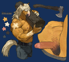 anthro axe balls biceps bottomwear bulge circumcised clothed clothing denim denim_bottomwear denim_clothing erection genitals hair hair_over_eyes humanoid_genitalia humanoid_penis jeans log male markings muscular muscular_anthro muscular_male nipples obscured_eyes pants pecs penis pubes simple_background solo star_(marking) topless topless_anthro topless_male transparent_background wood roamingthrough equid equine horse mammal 2024 alpha_channel hi_res