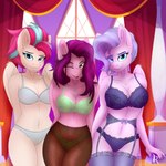 anthro bra breasts clothing female garter_belt garter_straps group legwear lingerie looking_at_viewer navel one_eye_closed panties pantyhose trio underwear wings wink digiqrow hasbro mlp_g5 my_little_pony mythology pipp_petals_(mlp) queen_haven_(mlp) zipp_storm_(mlp) equid equine horse mammal mythological_creature mythological_equine pegasus pony 1:1 absurd_res hi_res daughter_(lore) mother_(lore) mother_and_child_(lore) mother_and_daughter_(lore) parent_(lore) parent_and_child_(lore) parent_and_daughter_(lore)