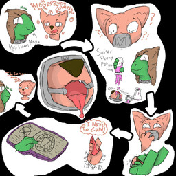 ambiguous_gender anthro aphrodisiac aphrodisiac_liquid apology aroused asking_another begging_to_cum bodily_fluids collar drunk duo forced gag helpless insult magic male orgasm_denial paws penetrable_sex_toy portal portal_fleshlight questionable_consent revenge ring_gag sex_toy substance_intoxication swallowing tears thinking_with_portals showtheash felid feline mammal 1:1 absurd_res comic hi_res