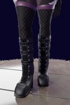 alternative_fashion anthro black_body black_fur boots clothed clothing female fishnet_clothing fishnet_legwear fluffy footwear fully_clothed fur legwear punk shoes solo attifyon_(artist) vanessa_(foxovh) mammal mephitid skunk 2:3 3d_(artwork) blender_(artwork) digital_media_(artwork)