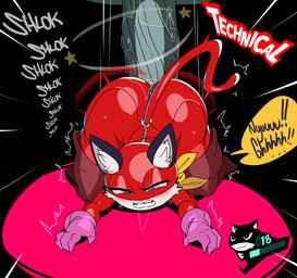 ambiguous_gender ambiguous_penetrated ambiguous_penetration anal anal_penetration anthro big_butt big_penis black_background blue_eyes boots butt clenched_teeth clothed clothed_sex clothing defeated duo femboy footwear forced fur furgonomics genitals glistening_eyelids gloves grunting gui half-closed_eyes handwear huge_penis inner_ear_fluff kerchief male male/ambiguous male_penetrating male_penetrating_ambiguous male_penetrating_anthro mask motion_lines narrowed_eyes onomatopoeia penetration penile penile_penetration penis penis_in_ass pink_clothing pink_gloves pink_handwear rape red_clothing red_suit seeing_stars sex shaking shoes shortstack shortstack_male simple_background small_waist solo_focus sound_effects speech_bubble suit tail teeth text thick_penis thick_thighs tight_fit trembling tuft white_body white_fur white_inner_ear_fluff wide_hips yellow_kerchief captainkirb atlus megami_tensei persona_(series) persona_5 sega ann_takamaki morgana_(persona) domestic_cat felid feline felis mammal tuxedo_cat 2023 digital_media_(artwork) english_text hi_res male_(lore)