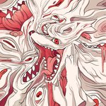 abstract_art ambiguous_gender body_horror feral fused_eyes group melting multi_pupil nightmare_fuel red_eyes scary shark_teeth tongue tongue_out twisted dyna_amari canid canine goo_creature mammal 1:1 2020 hi_res