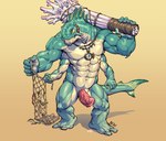 4_arms abs animal_genitalia anthro biceps bodily_fluids fishing_net genital_fluids genital_slit genitals leaking_precum male multi_arm multi_limb muscular muscular_anthro muscular_male net pecs penis precum solo tail triceps beralin animal_humanoid fish fish_humanoid humanoid marine marine_humanoid hi_res