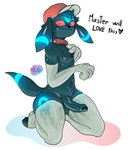 anthro anthrofied armwear balls black_body bodily_fluids clothing collar elbow_gloves erection femboy foreskin fur genitals glistening glistening_body gloves hair handwear hat headgear headwear humanoid_genitalia humanoid_penis kneeling legwear looking_at_viewer male mostly_nude nipples penis pokemorph red_clothing red_collar red_hat red_headwear simple_background smile solo sweat sweaty_body sweaty_clothing tail text thigh_highs white_background playboi.canine nintendo pokemon eeveelution generation_2_pokemon mammal pokemon_(species) shiny_pokemon umbreon digital_drawing_(artwork) digital_media_(artwork) english_text hi_res shaded