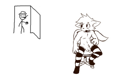 clothing femboy legwear male thigh_highs leionfire are_ya_winning_son? canid canine mammal 3:2 absurd_res hi_res