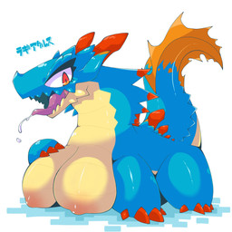 areola big_breasts blue_body breasts busty_feral claws female feral horn nipples nude scales simple_background solo tail thick_thighs tongue white_background mukomizu capcom monster_hunter lagiacrus leviathan_(mh) scalie 1:1 absurd_res hi_res