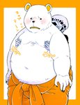 anthro belly blush bottomwear clothing duo fur grope hug hugging_another hugging_from_behind humanoid_hands kemono male moobs nipples overweight overweight_male pants white_body white_fur b2xa1 one_piece bepo_(one_piece) trafalgar_law bear human mammal minkmen_(one_piece) polar_bear ursine 2020 hi_res