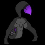 animal_genitalia anthro anus ass_up backsack balls butt fully_sheathed fur_dye genitals glowing glowing_eyes glowing_genitalia glowing_tail jack-o'_pose male pose sheath solo tail psychoyamada slinx slinx_(character) canid canine fox mammal 1:1 alpha_channel hi_res