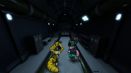 antennae_(anatomy) anthro bisexual_pride_colors bodily_fluids bow_ribbon clothed clothing desk duo female first_aid_kit fluffy footwear furniture hallway horn inner_ear_fluff lgbt_pride locker machine male medical_instrument neck_tuft nervous nervous_smile nervous_sweat oxygen_tank paws pride_colors scarf scientific_instrument socks sweat table tuft uniform hexemerald pressure_(roblox) h0p3 hex_emerald arthropod bee bovid caprine goat hymenopteran insect mammal protogen 16:9 hi_res widescreen