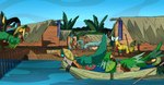 ambiguous_gender boat canoe fantasy feathered_wings feathers feral pier river tail tribal vehicle village watercraft wings thepatchedragon dragonscape mythology dinosaur dragon drekir dromaeosaurid mythological_creature mythological_scalie prehistoric_species reptile scalie theropod hi_res