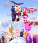 3d_(artwork) absolute_territory aged_up amy_rose anthro anthro_on_anthro areola balls beach beach_umbrella belly belt big_balls big_breasts big_butt big_ears big_penis big_the_cat blue_eyes bodily_fluids breasts butt clitoris clothed clothing cloud comic cream_the_rabbit curvy_figure day dialogue digital_media_(artwork) domestic_cat dress english_text erection eulipotyphlan eyelashes eyes_closed felid feline felis female fingering floppy_ears fluffy fluffy_tail footwear fur genital_fluids genitals glans gloves gold_(metal) gold_jewelry green_eyes grey_areola grey_nipples group group_sex hair handjob handwear hedgehog hi_res humanoid_genitalia humanoid_hands humanoid_penis interspecies jewelry kabalmystic_(artist) lagomorph larger_male leporid long_ears looking_down looking_pleasured lying male male/female mammal moorsheadfalling multicolored_body multicolored_fur navel nipples nude nude_beach on_back open_mouth open_smile orange_eyes overweight overweight_male parasol pecs penile penis pink_areola pink_body pink_fur pink_hair pink_nipples pink_pussy plump_labia public public_nudity public_sex purple_balls purple_body purple_fur purple_penis pussy rabbit sand seaside sega sex sex_on_the_beach shoes short_hair short_tail size_difference sky smaller_female smile sonic_the_hedgehog_(series) standing tail tan_belly tan_body tan_fur tan_pussy text thick_thighs threesome trio umbrella urethra vaginal_fluids white_belly white_body white_fur wide_hipped_female wide_hips wristband