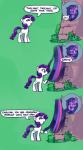 cutie_mark dialogue duo female feral green_background hair horn long_hair simple_background text lilfunkman friendship_is_magic hasbro my_little_pony mythology rarity_(mlp) twilight_sparkle_(mlp) equid equine mammal mythological_creature mythological_equine unicorn 2018 absurd_res comic english_text hi_res