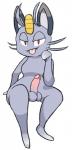 anthro anthrofied balls erection genitals heart_symbol humanoid_genitalia humanoid_penis male nude penis simple_background smile solo tongue kittykero nintendo pokemon alolan_form alolan_meowth felid generation_7_pokemon mammal pokemon_(species) regional_form_(pokemon) 2016 hi_res