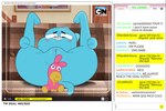 anthro blue_body blue_fur blush butt chat_box female fur genitals greeting livestream mature_anthro mature_female pussy smile solo spread_legs spreading text goz-o cartoon_network the_amazing_world_of_gumball daisy_the_donkey nicole_watterson domestic_cat felid feline felis mammal english_text hi_res