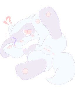 anus black_body black_fur black_hair blue_body blue_fur blush bodily_fluids female feral flat_chested fur genitals hair interrobang kemono lying nipples open_mouth pawpads pupils red_eyes simple_background slit_pupils solo tears tuft vulva white_background young young_feral nakimayo nintendo pokemon canid canine generation_4_pokemon mammal pokemon_(species) riolu hi_res