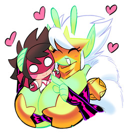 5_fingers antennae_(anatomy) armwear big_breasts blush breasts cleavage cloak clothed clothing doll eyes_closed eyewear female fingers green_body green_skin hair heart_symbol huge_breasts humanoid_pointy_ears not_furry pointy_ears simple_background solo white_background white_hair theguywhodrawsalot valerie_(theguywhodrawsalot) alien alien_humanoid humanoid bust_portrait portrait