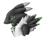 alternate_color anthro black_body black_fur dipstick_ears ear_markings female fur green_eyes green_tongue multicolored_ears neck_tuft open_mouth side_view solo tongue tuft white_body white_fur forceswerwolf bandai_namco digimon acidrenamon fan_character canid canine digimon_(species) hybrid mammal renamon bust_portrait low_res portrait thumbnail