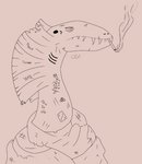 cardflicker cigarette libertarian male notched_wings smoke solo tattoo tired weathered wings don't_tread_on_me humanoid scalie sketch