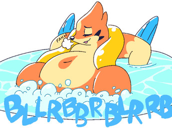 ambiguous_gender belly black_nose breath bubble eyes_closed fart fart_bubbles fart_fetish farting_underwater fur navel orange_body orange_fur overweight overweight_ambiguous partially_submerged semi-anthro solo tan_body tan_fur water kibblekritterz nintendo pokemon floatzel generation_4_pokemon pokemon_(species) hi_res
