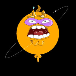 anthro bodily_fluids cum genital_fluids genitals male mask penis planet rooling solo canid canine fox humanoid mammal animated