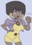 afro alternate_color brown_eyes brown_lips female jewelry lips looking_at_viewer machine navel necklace not_furry simple_background solo unusual_navel wide_hips pennicandies my_life_as_a_teenage_robot nickelodeon jenny_wakeman android humanoid robot robot_humanoid