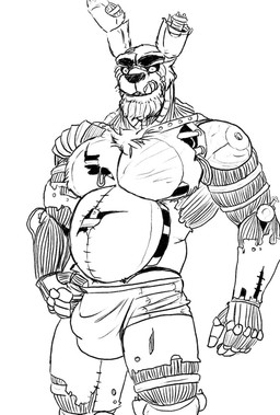 anthro beard belly big_belly big_bulge bulge chest_tuft clothing exposed_endoskeleton facial_hair machine male musclegut muscular pecs solo surgical_suture tuft underwear simonsbathtub five_nights_at_freddy's five_nights_at_freddy's_3 scottgames springtrap_(fnaf) animatronic lagomorph leporid mammal rabbit robot hi_res