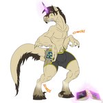 anthro big_bulge book bottomwear bulge clothing cracks cutie_mark hooves horn magic male mane mid_transformation paws shorts snap solo tail thick_tail tight_bottomwear tight_bulges tight_clothing tight_shorts tight_underwear transformation underwear conditional_dnp samagthrav2 hasbro my_little_pony dinosaur dromaeosaurid equid equine horse hybrid mammal pony prehistoric_species reptile scalie theropod velociraptor 1:1 hi_res